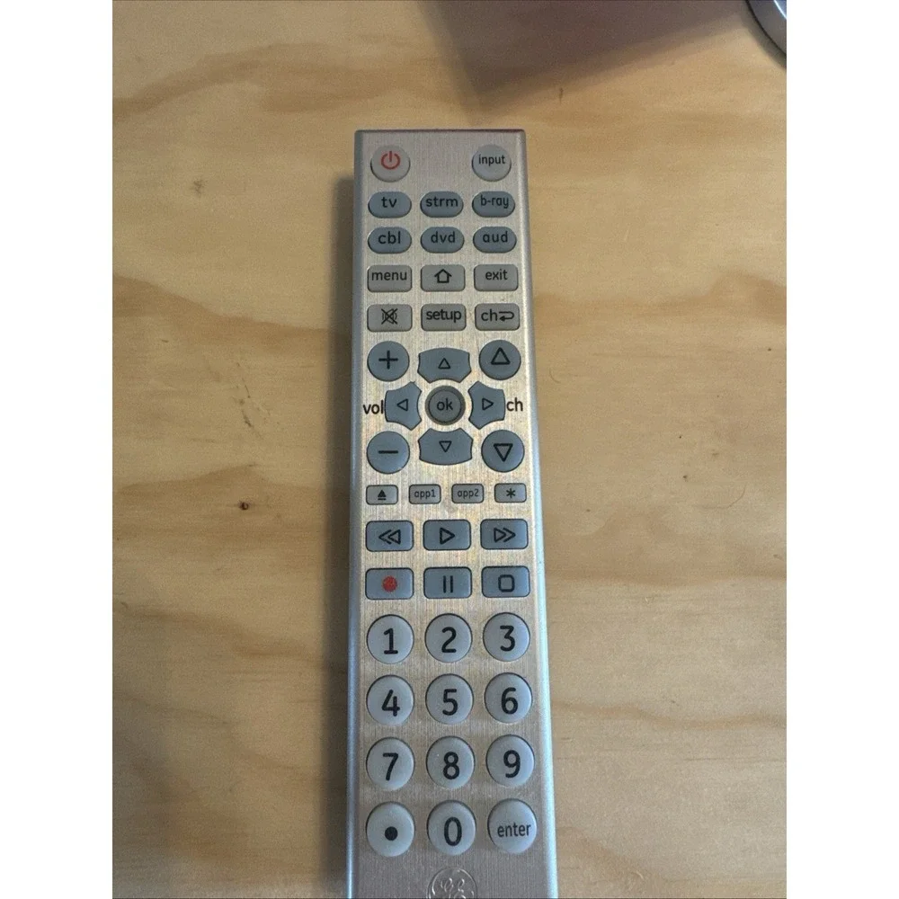 GE Universal Remote Control 33712 CL4 Silver 6-Device Streaming TV DVD CBL